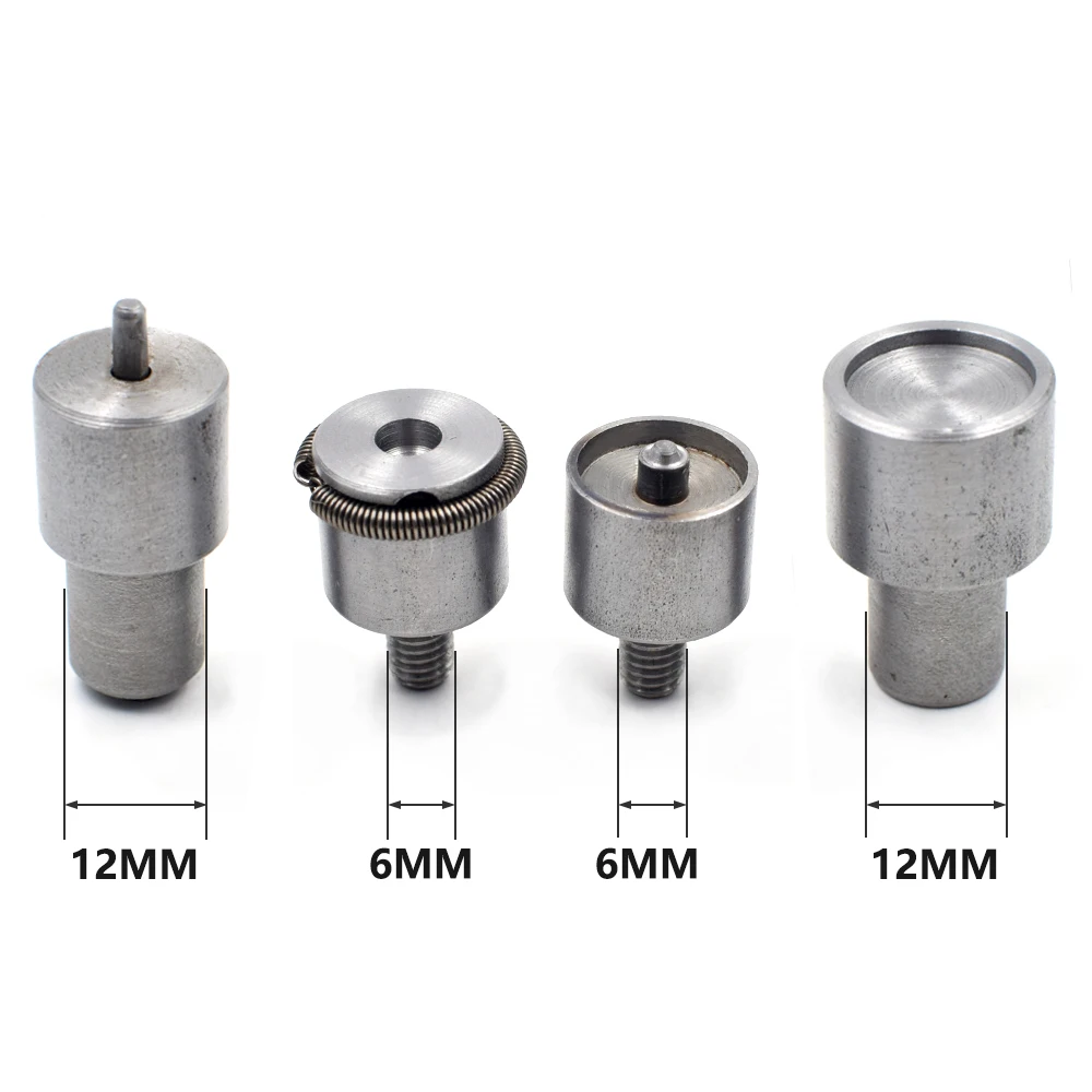 50 juegos de botones a presión de Metal dorados/bronce de 10mm/12,5mm/15mm con 1 Juego de molde de interfaz de rosca M6 combinado para herramienta