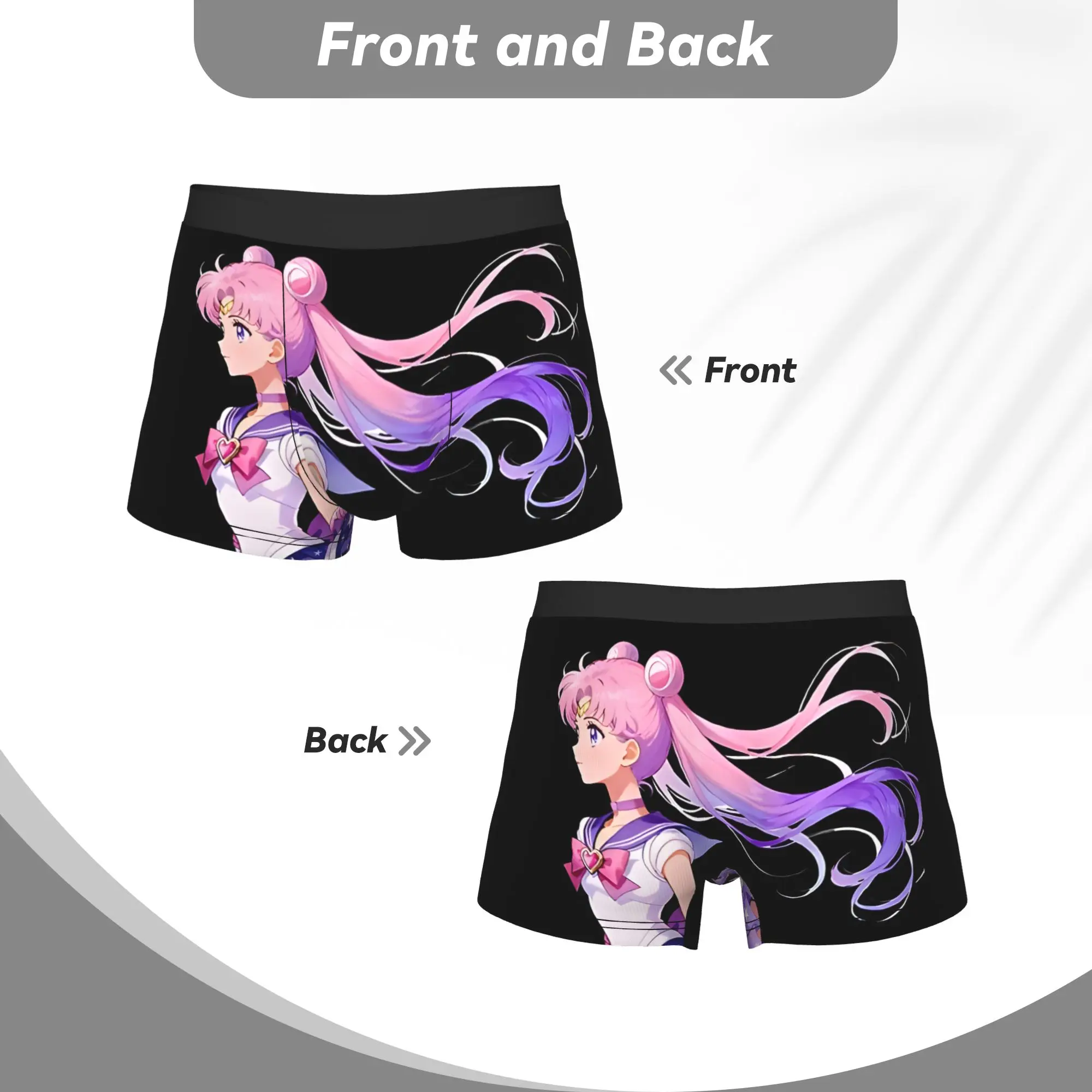 Magical Sailor Girl Bandai Sailor Moon Underpants Breathbale Panties Men's Underwear Comfortable Shorts Boxer Briefs view 4