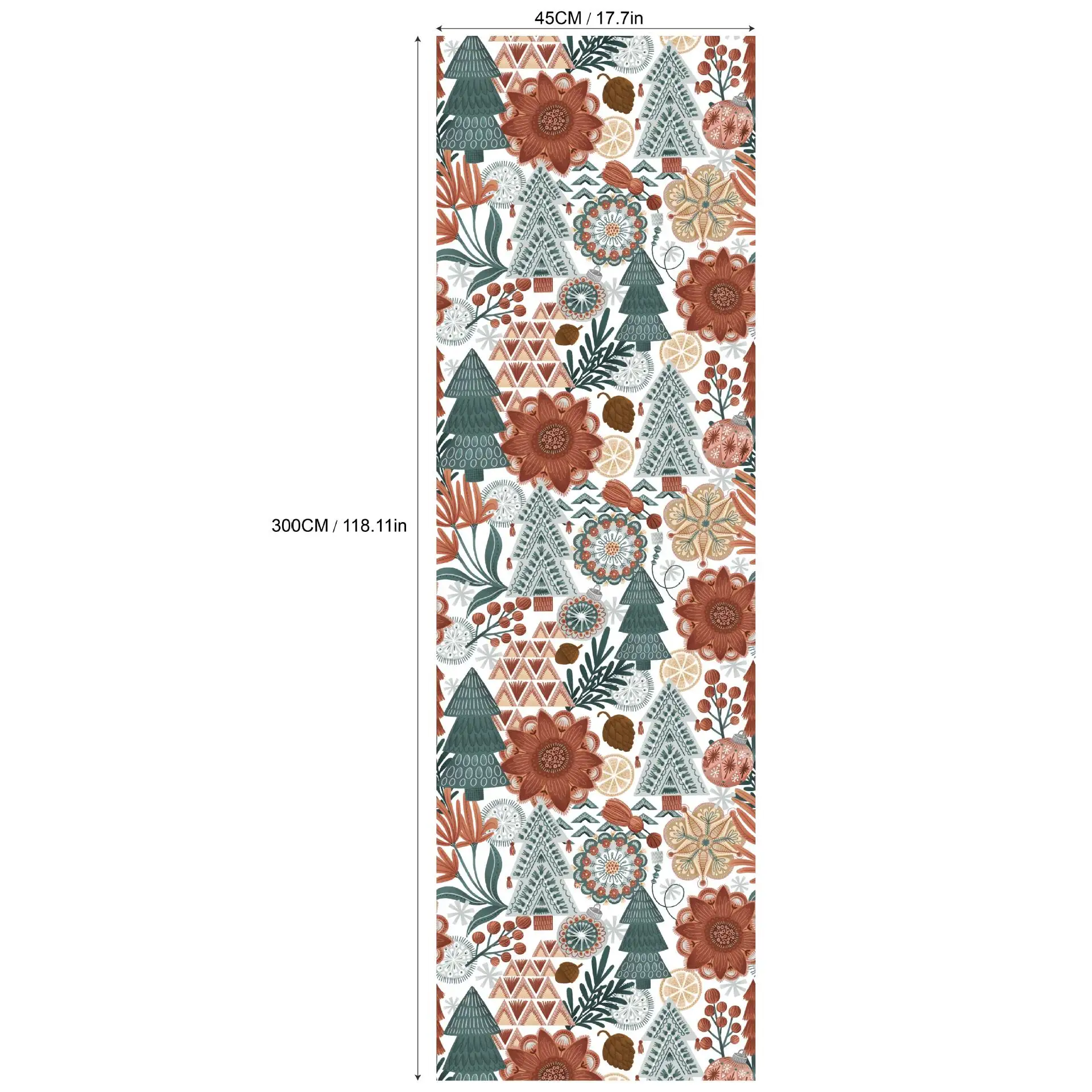 Christmas Pattern Wallpaper Cabinets Bedroom Flower Contact Paper Xmas Tree Self Adhesive Wallpaper for Winter New Year Party