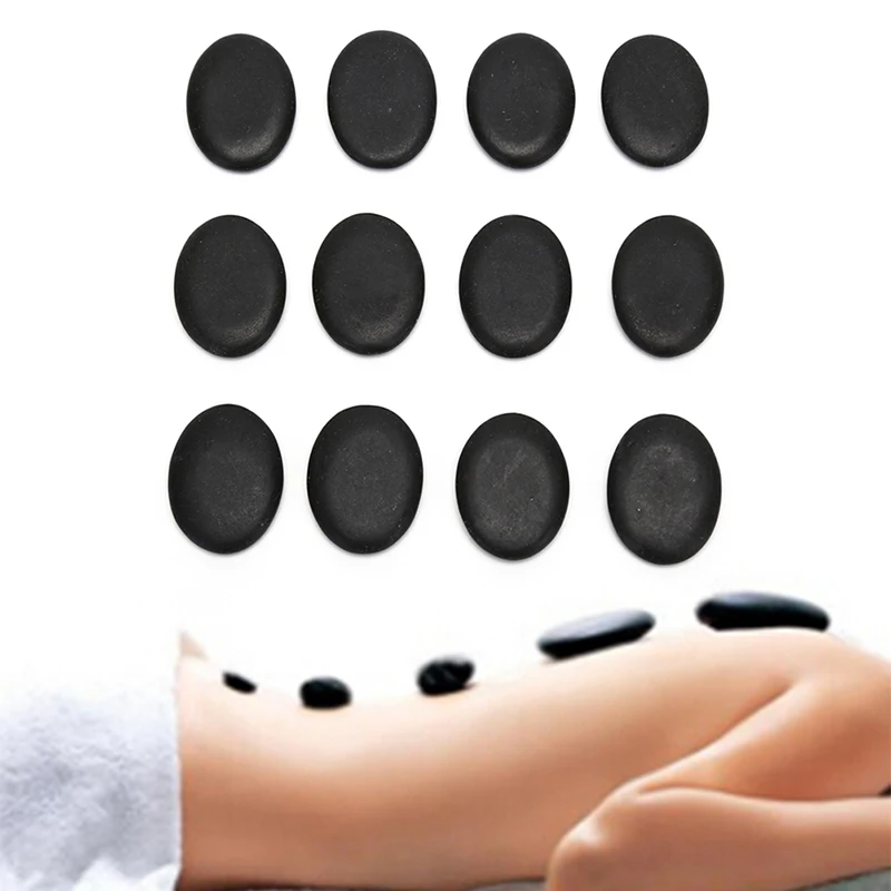 

12pcs 3*4cm Massage Stones Massage lava Natural Energy Massage Set Hot Spa Rock Massaging Tools
