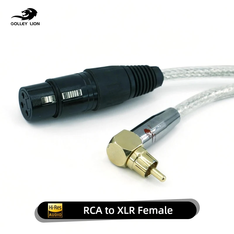 Right Angle RCA to XLR Female Balanced Cable, Multi-Layer Shielding Design, for CD Players/Hi-Fi Systems, Audiophile Speaker Upg