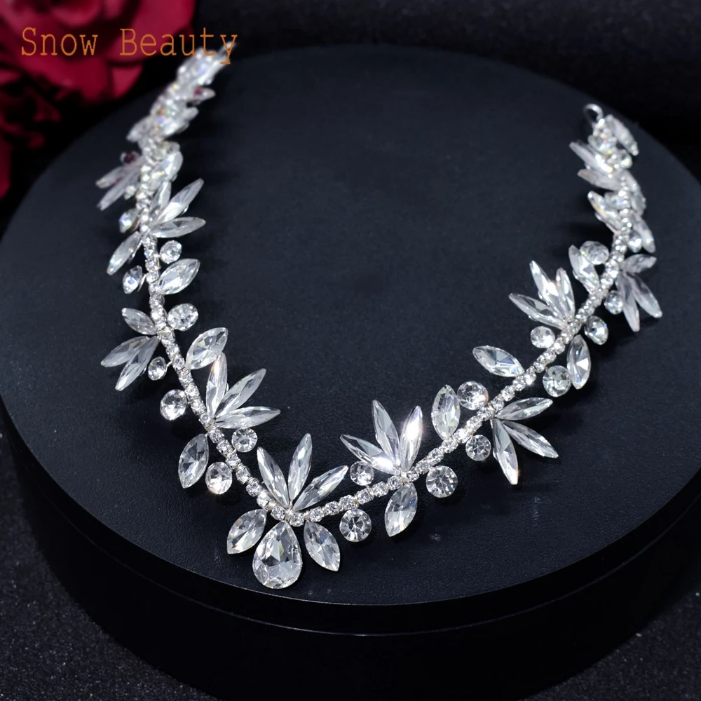 Prata Gota De Água Noiva Tiaras, Testa Hairband, Acessórios Para Cabelo Do Casamento, Mulheres Jóias De Cabelo, Cristal Cocar De Noiva, DZ062