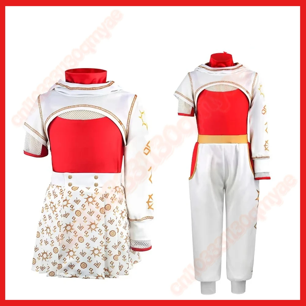 

KIds Zombies Cheerleader Cosplay Costume Children nova Hooded Top and bottom Sets For Girls Dress Up Halloween Party School Unif