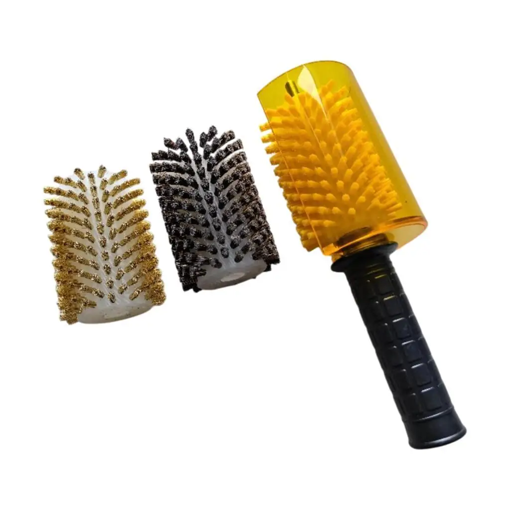 Snowboard Wax Brush Kit Efficient with Axle Handle Cover Electric Roller Brush Ski Brush Kit Ski Waxing Brushes Ski Wax Brushes