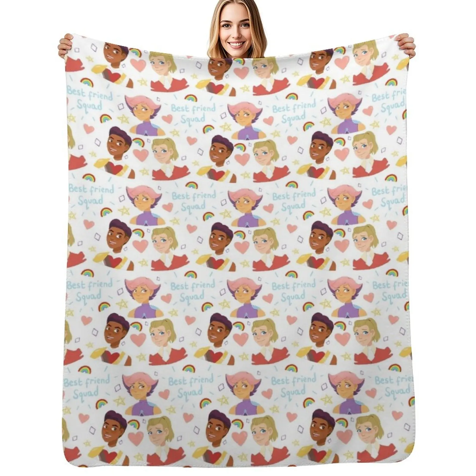 

Best Friend Squad She-Ra pattern Throw Blanket Luxury Designer Furrys Plush Camping Blankets