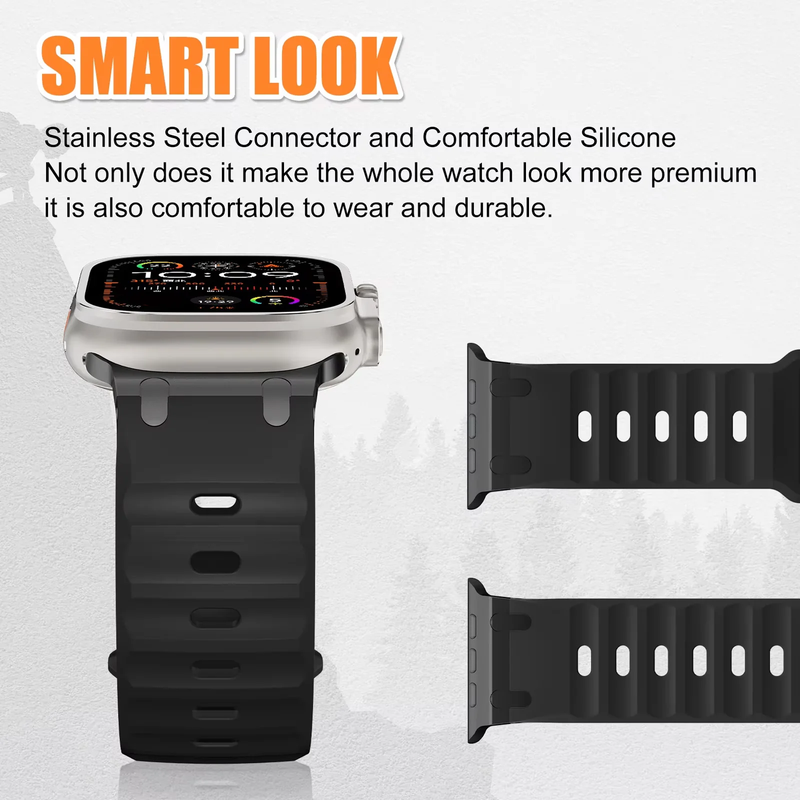 Sport-Silikonarmband für Apple Watch Ultra 2 Band 49 mm, Edelstahl-Correa-Armband, iWatch Serie 11 9 8 7 SE 10 45 mm 44 mm 46 mm – Detail 5