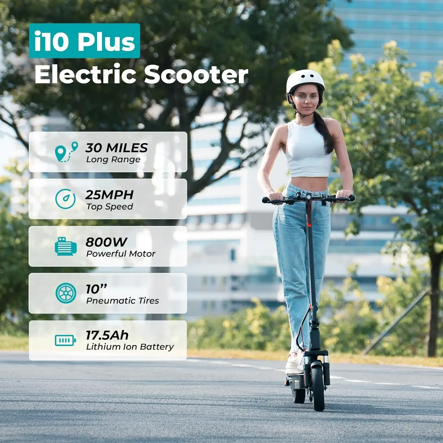 Electric Scooter Adults, 28/25 Mph Top Speed, 50/37/30 Miles Long Range, 800W/750W Motor E-Scooter, 10