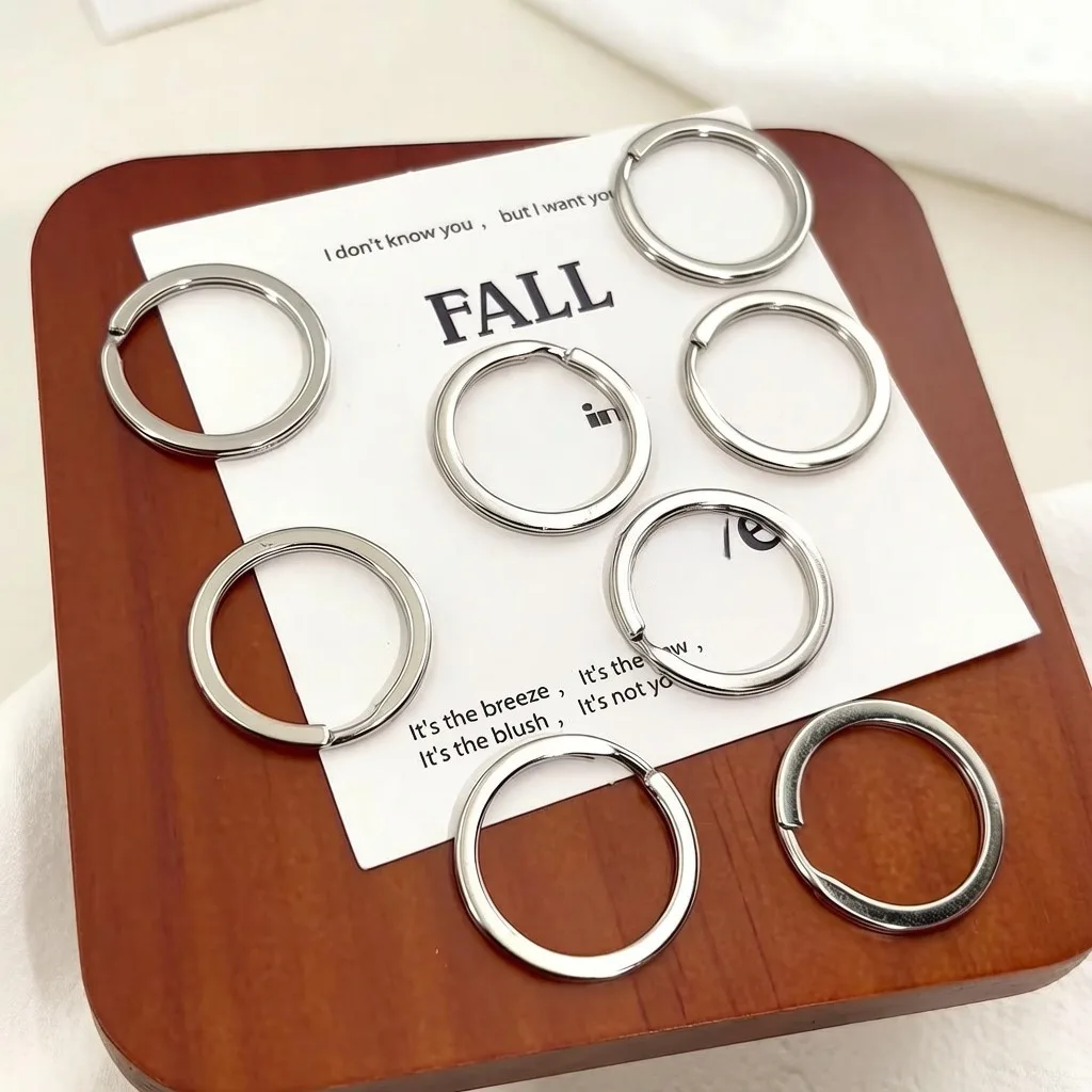 10/20/100pcs Metal Key Rings 15-35mm Round Flat Line Split Rings Alloy Keyring DIY Jewelry Making Keychain Accessories Wholesale