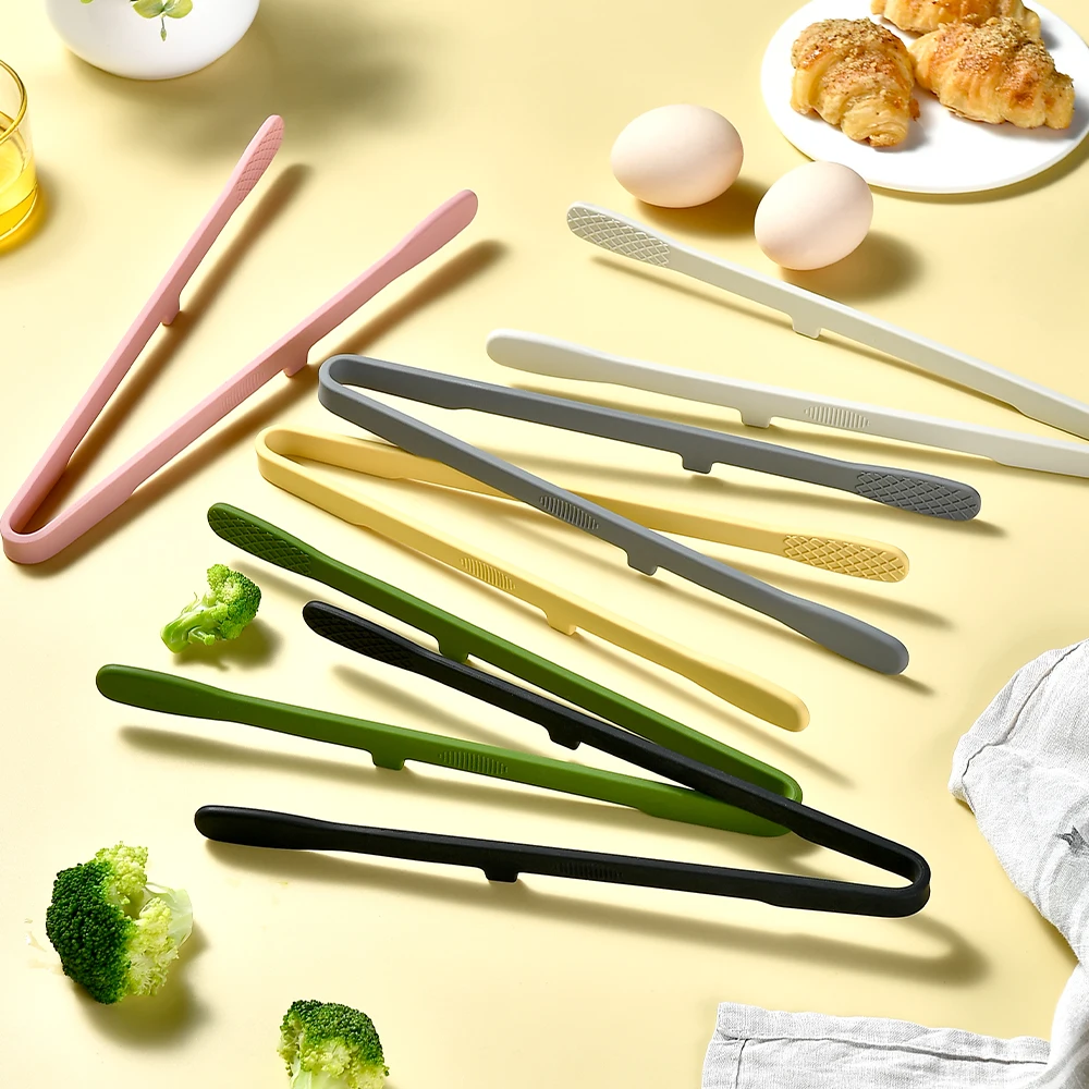 1Pcs Silicone Trivet Tongs for Cooking Non-stick Heat Resistant Barbecue Grilling Tool for Toaster Pan Fried Steak Food BBQ