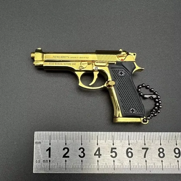 LLavero modelo de pistola de aleación desmontable 1:3 92f, pistola de juguete portátil, decoración de pistola falsa, colección de seguidores militares, regalo de fiesta y vacaciones