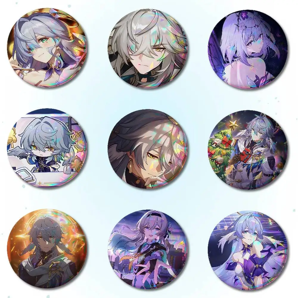 Sunday Game Honkai Star Rail Badges Round Brooch Cute Cartoon Idol Cosplay Badges DIY Backpack Clothing Jewelry Pins