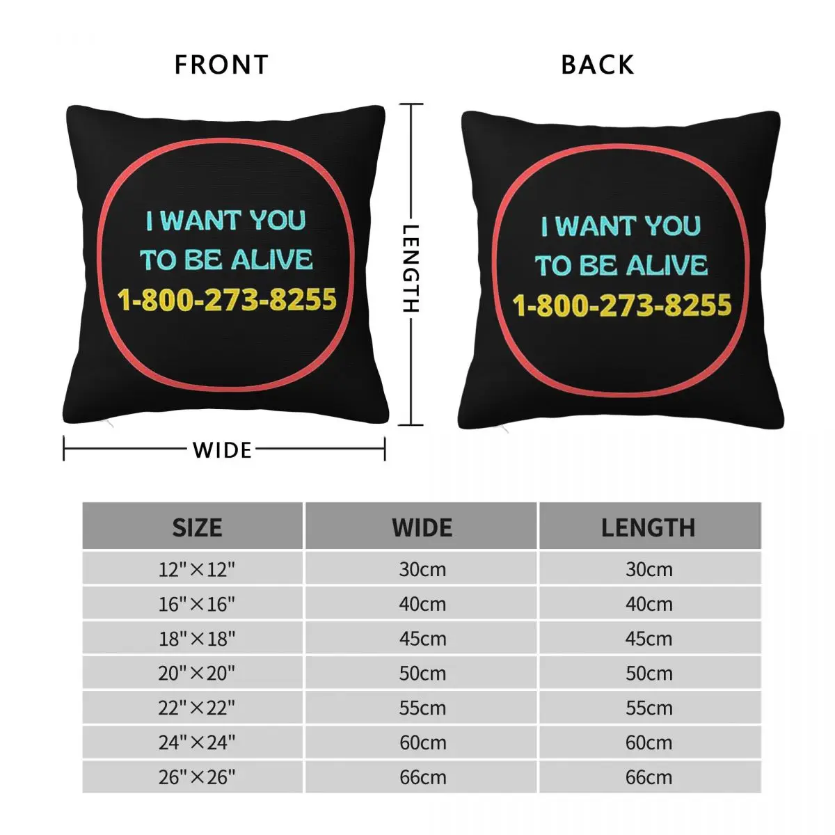 I Want You To Be Alive Square Pillowcase Pillow Cover Polyester Cushion Decor Comfort Throw Pillow for Home Bedroom