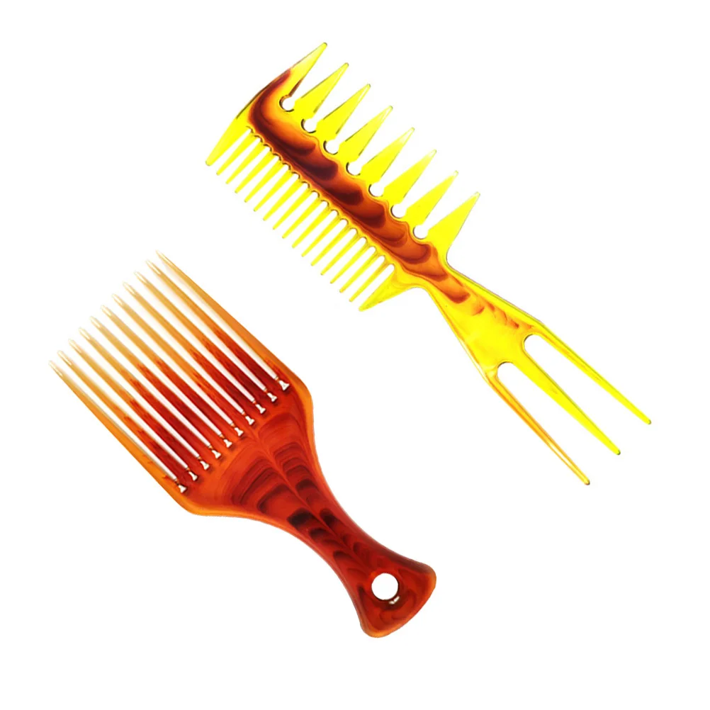 

2Pcs Oil Head Comb Wide Tooth Hair Comb Lightweight Anti-Static Hair Styling for Salon Home Pomade Slicked-Back Hairstyles