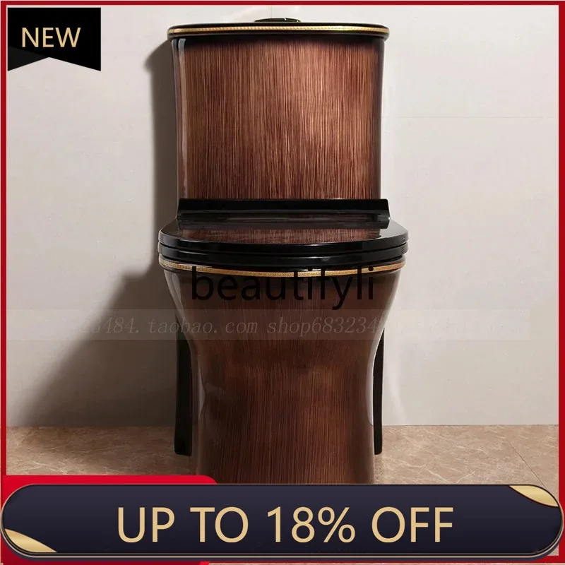 

Z189 Wood grain toilet toilet household flush marble pattern toilet super swirl water saving large diameter