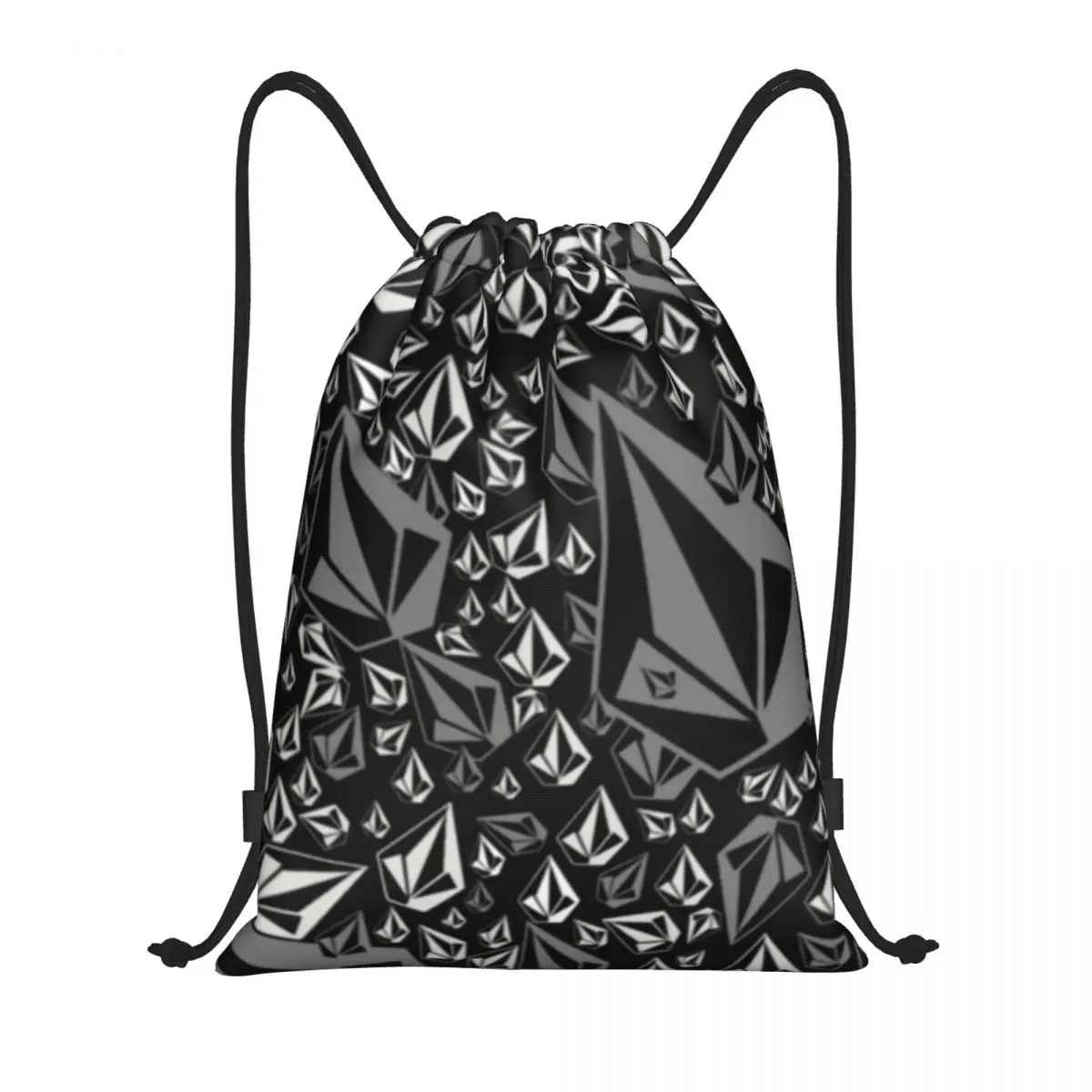 Custom Volcoms Surfboard Stone Pattern Drawstring Bags para Mulheres e Homens, Compras Yoga Mochilas, Sports Gym Sackpack