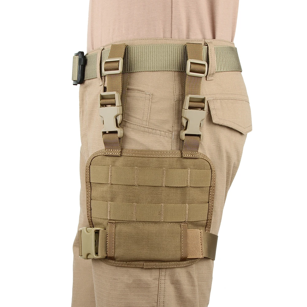 Universal Drop Leg Panel with Pistol Mag Pouch Combination Thigh Platform Tactical MOLLE Hunting Paintball Panel Mag Bags Set