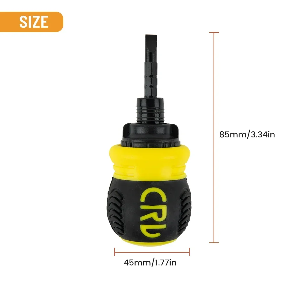 Adjustable Ratchet Screwdriver Screwdriver Silica Gel 6.0+/6.0- 85*45mm Adjustable Chrome Vanadium Steel Anti-slip