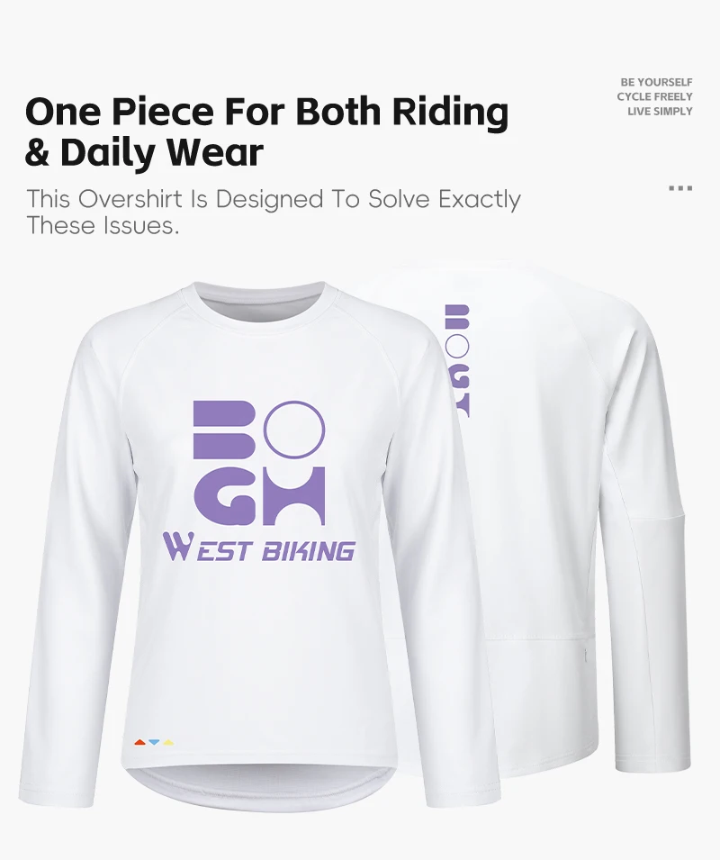 WEST BIKING Herren-Radtrikot mit langen Ärmeln, Frühling/Herbst, schnelltrocknend, Unisex-T-Shirt, lässiges Sportoberteil für Pendler, Laufen und andere Sportarten. – Detail 7
