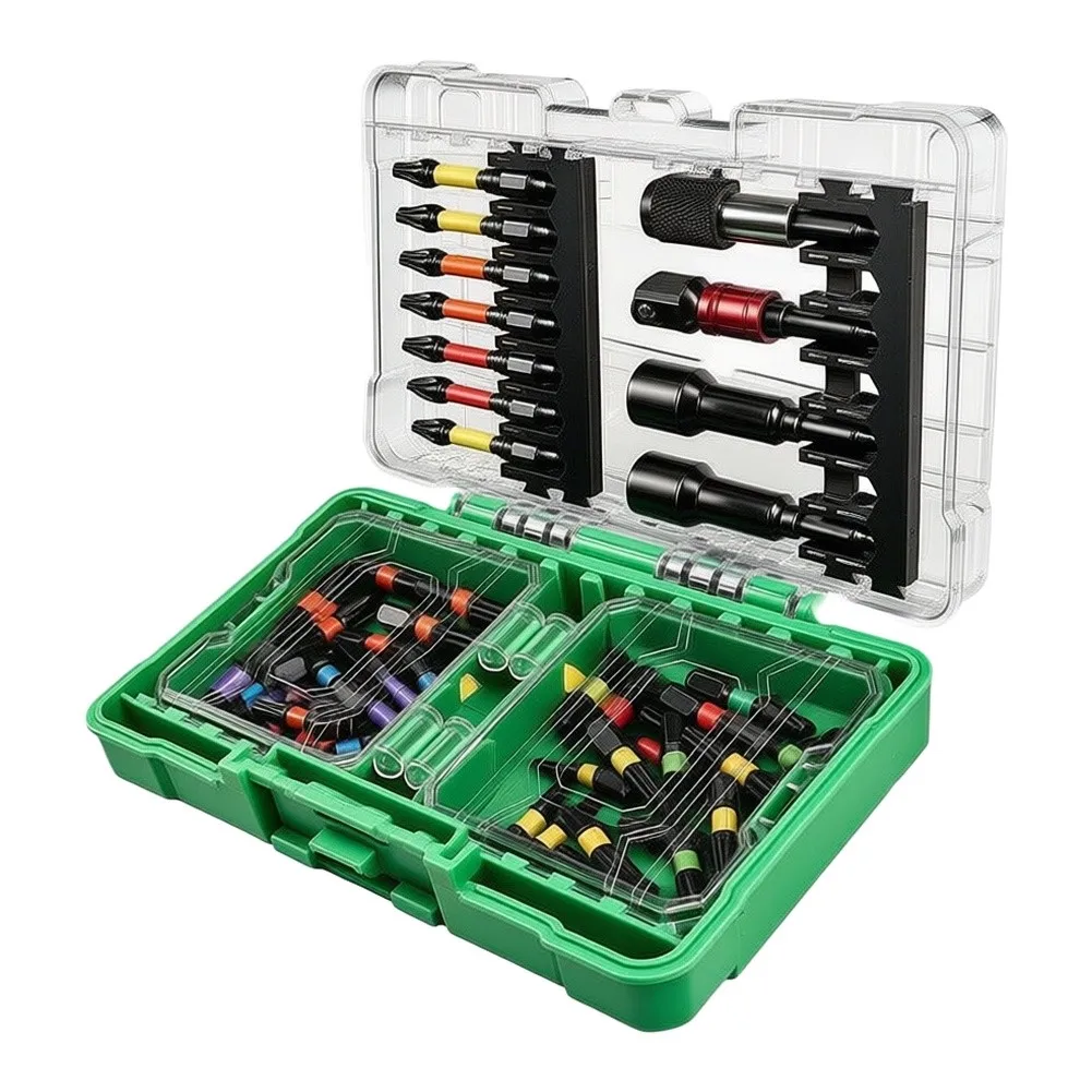 61Pcs Screwdriver Bit Set with Quick Connect Hex Shank for Efficient Furniture Assembly Appliance Repair Tasks