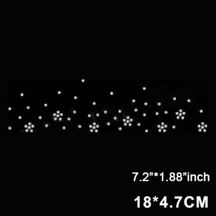 12pcs/lot(18x4.7cm)Scattered Dots Pattern Rhinestone Motif Hot Fix Rhinestone for Garment Iron on Heat Transfer Sewing(SSA-3315)