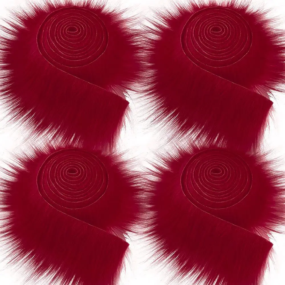 Multicolor Long Plush Fur Trim Fabric Roll