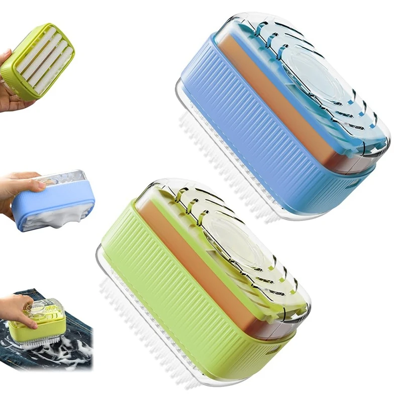 Foaming Soap Box Roller Portable Travel Soap Case with Brush, Bubble Soap Dispenser Holder for Laundry, Bathroom, Gym Retail