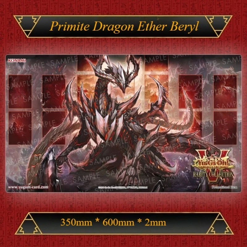 Tapete de Jogo Original DIY Yugioh Primite Dragon Ether Beryl 2MM Yu-Gi-Oh! Tapete de Borracha para Jogo de Cartas TCG OCG