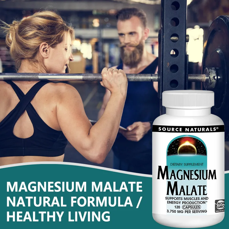 Magnesium Malate 3750 Mg Supplement Supports Muscle Function, Health and Energy Production