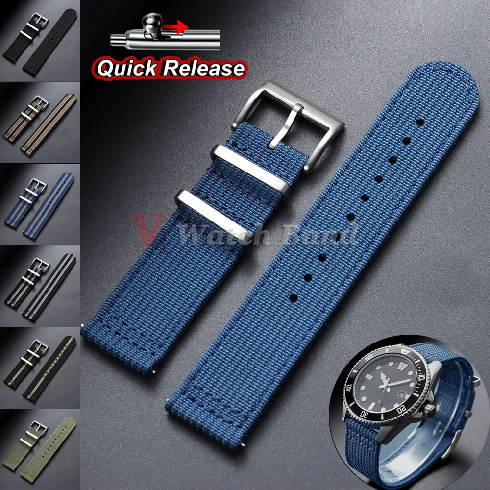 Schnellverschluss-Uhrenarmband aus Segeltuch für Omega, 20 mm, 22 mm, Nylonband, Herren- und Damen-Ersatz-Uhrenarmbänder für Smartwatch-Zubehör