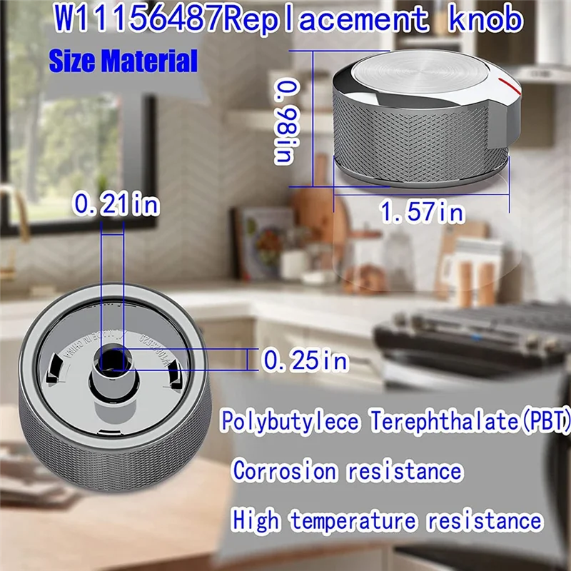 ABUS-W11156487 W10823529 لمقبض الموقد في نطاق الفرن، أجزاء مقبض الموقد البديلة، سرعة التحكم