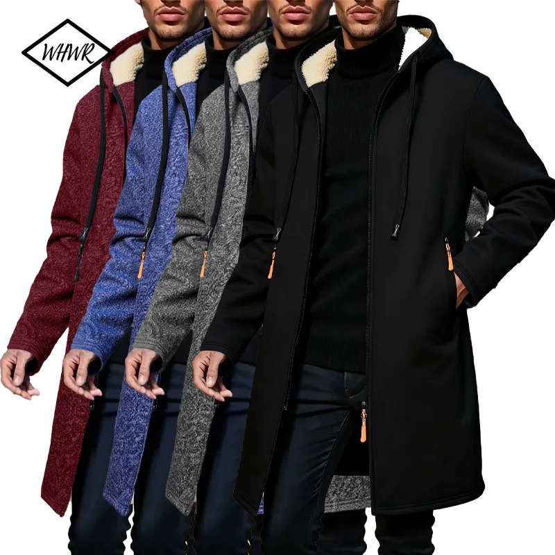 

2025 Men's Thicken Sweatwear Hoodies Long Sleeve Fleece Sweatshirts for Men Zipper Hooded Mens Oversize Winter Top Jacket Coats