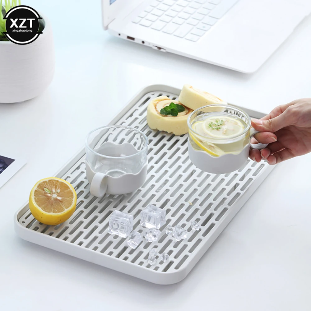 Plateau à thé rectangulaire, cuisine domestique, plateau à desserts aux fruits, plateau à thé, Table à thé, salle de bain, plateau à savon, café, égouttoir à vaisselle Double couche