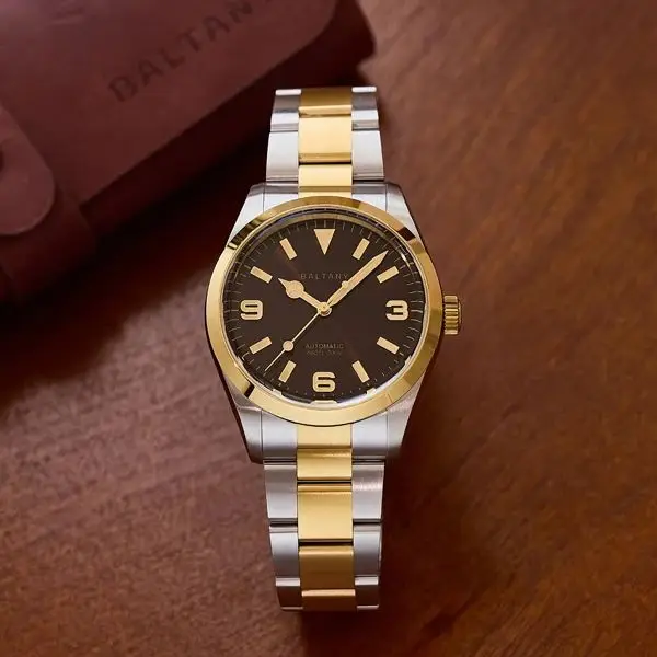 

Baltany Мужские автоматические часы 39 мм Золотые механические наручные часы с сапфировым стеклом для дайвера 20ATM Водонепроницаемые C3 Светящиеся NH38 / SW200