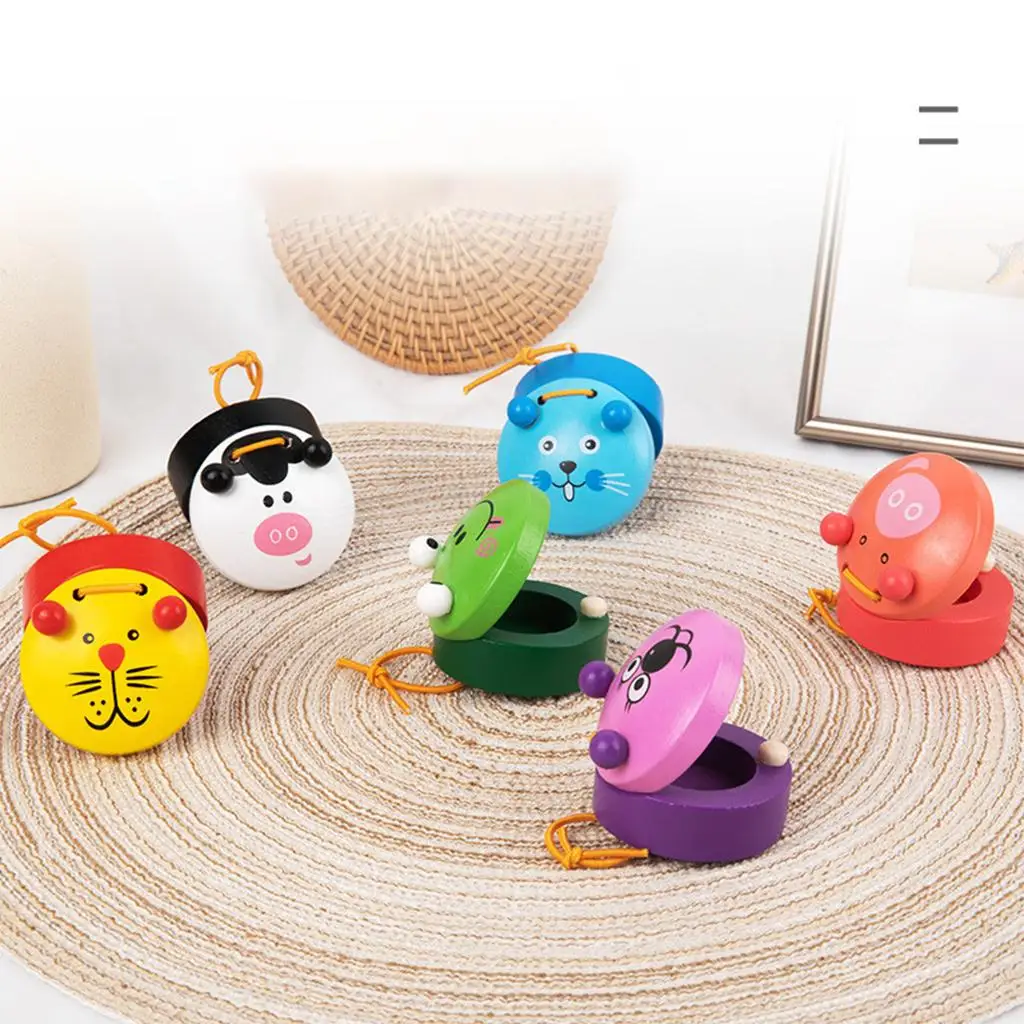 

Музыкальные игрушки-кастаньеты на 6 пальцев, деревянный перкуссионный ритм, дошкольное развитие, раннее образование для детей