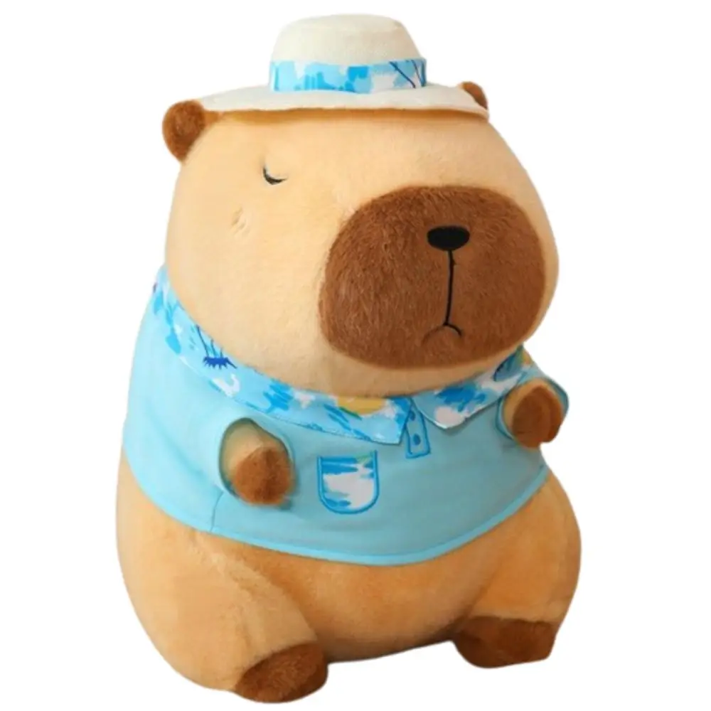 Círculo de natação esportes capivara brinquedo de pelúcia estilo verão roupas de praia capibara anime brinquedo fofo bonito rosa capivara boneca de pelúcia