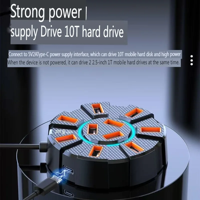 USB 2.0 HUB 10 Ports Adapter High Speed Multi USB2.0 Splitter Power Adapter 7 Port Expander for PC Laptop Computer Accessories