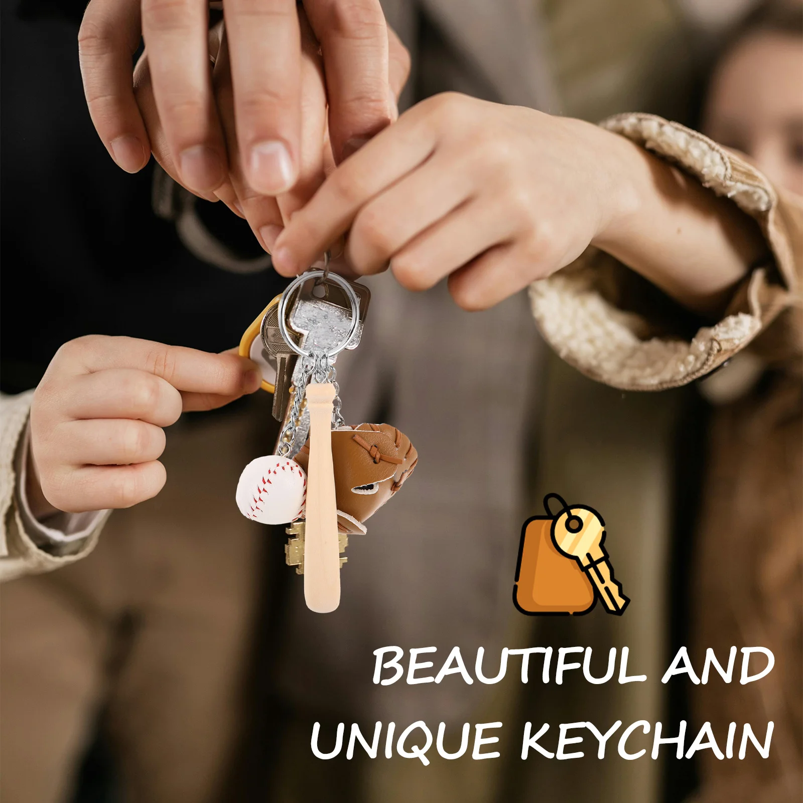 

Бейсбольный брелок, мини-подвеска в виде перчаток для софтбола, прочный спортивный аксессуар из искусственного дерева для рюкзака, сумки, сувениры для бейсбольной вечеринки