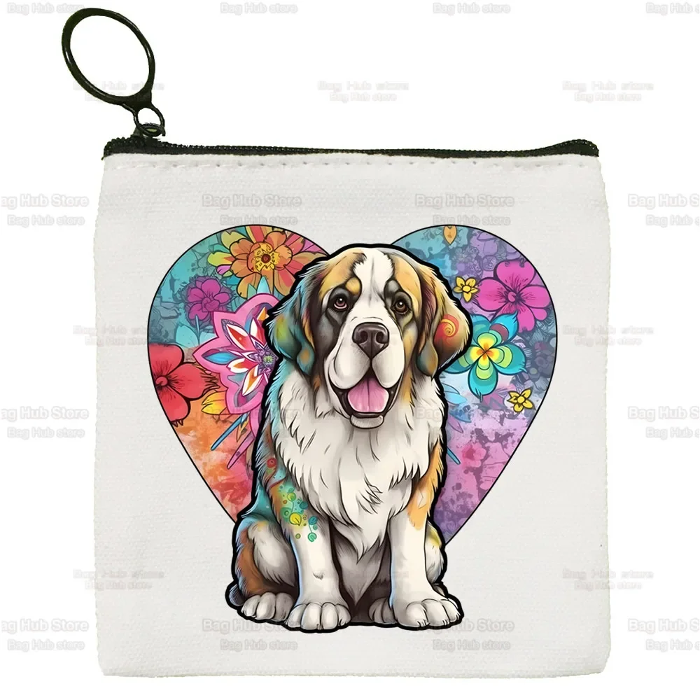 Bernard Dog New Women's Bag Pure White Bag Handmade Cloth Coin Purse Whiteboard Handbag