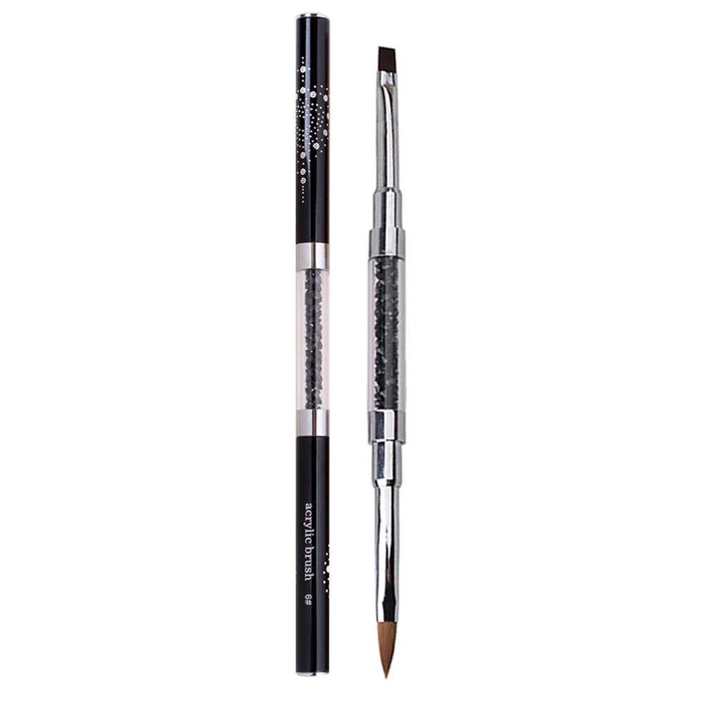 

Dual End Nail Painting Brush Gel Polish Extension Builder 3D DIY Drawing Pen(Black) nail brush pen