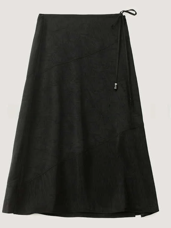 

Dkchenpin High Waist A-Line Skirt Women's Summer Slimming Belted f-Body Skirt Versatile Ele Polyester Fiber Commute