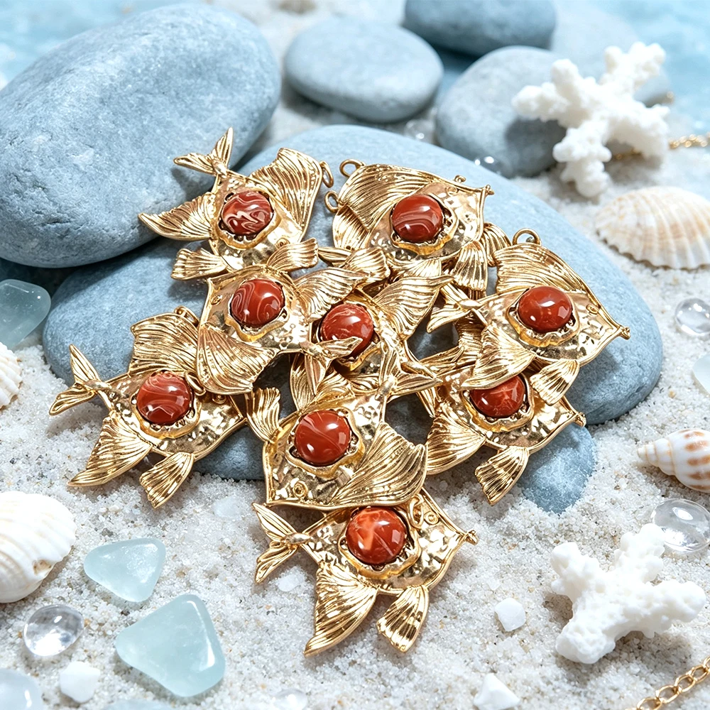1 PCS Fish Goldfish DIY Accessory Single Piece Sale Hand Craft Jewelry Making Parts Creative Sea Style Decorative Component
