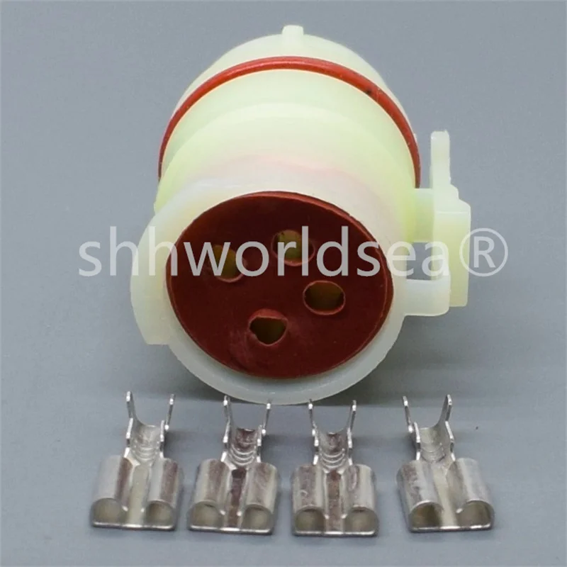 Shhworldsea 4 pin 6.3mm  auto car Generator plug oxygen sensor wire round cable connector Automobile Housing Connector plug