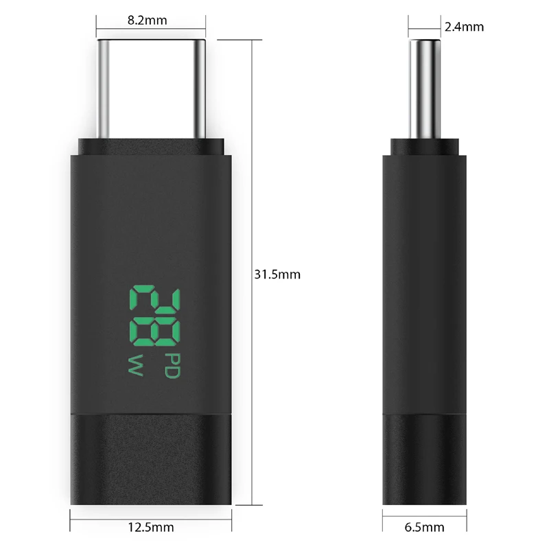 100W Charging Power Meter Test Tester Detector LED Digital Display USB Type C 3.1 Male to Type C Female Adapter For USB Type C