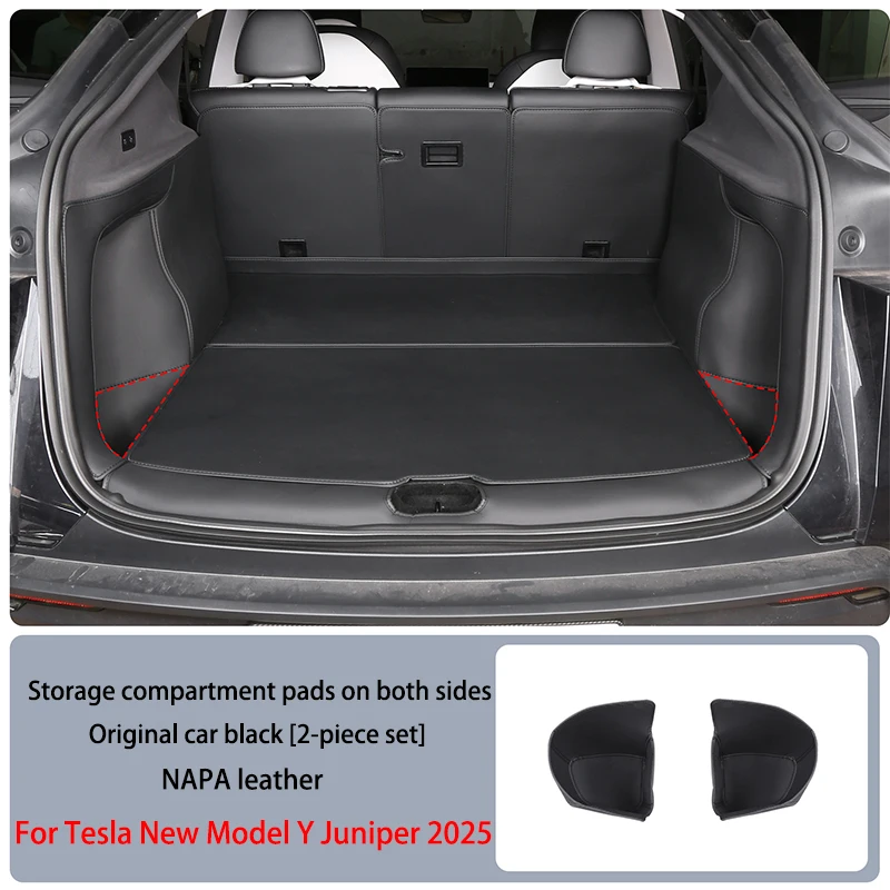 Voor Tesla Nieuw Model Y Juniper 2025 Lederen Kofferbak Matten Achterbank Rugleuning Protector Pad Rugleuning Alle Weer Liner Huisdier anti-kick Pad