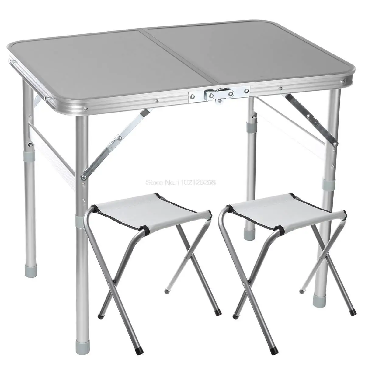 Portable Aluminum Folding Camping Table, Light Candy Color Outdoor Picnic BBQ Desk with Matching Chairs