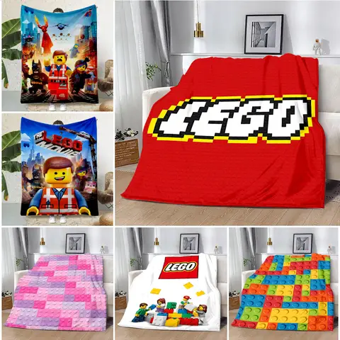 L-LEGOS 장난감 프린트 담요, 피크닉 담요, 따뜻한 담요, 부드럽고 편안한 담요, 집 여행 생일