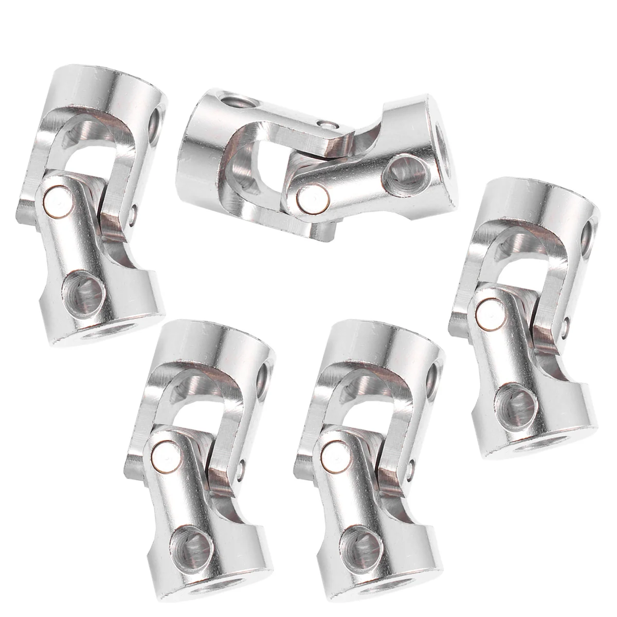 5 Pcs in Package Universal Joint Shaft Coupler Coupling Steering Connector for RC Car Crawler Boat (Silver)