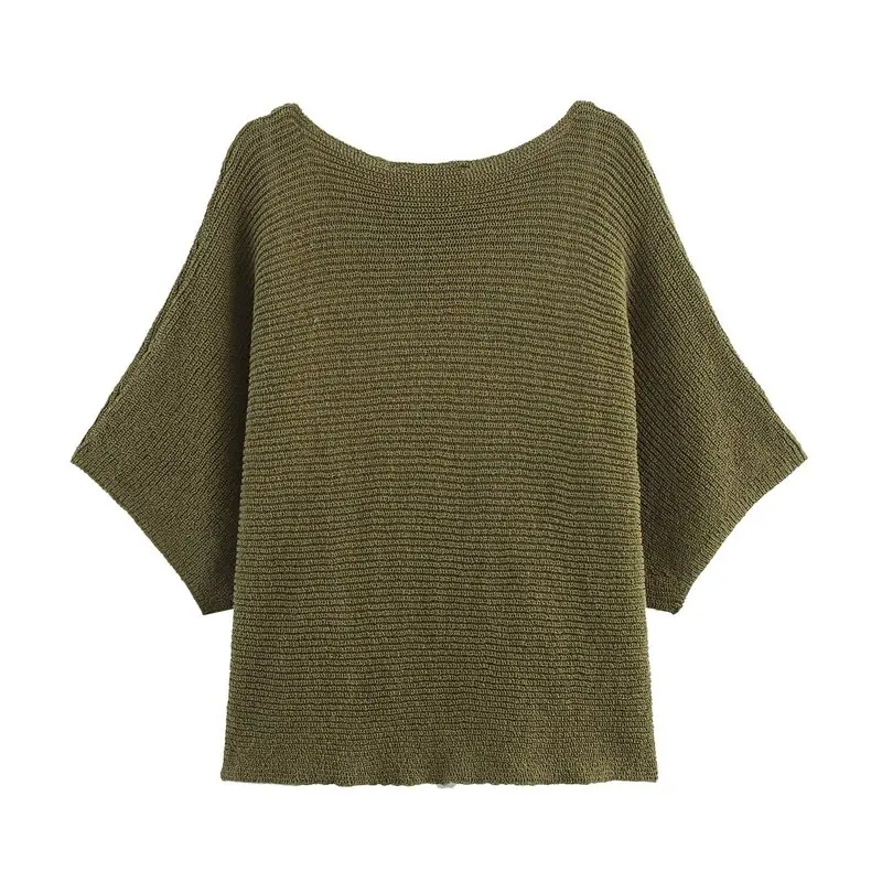 2025 Herbst Neue Ankunft frauen ort Sve Gestrickte Pullover One oulder Spleißen Design Faionable Casual Sle für Damen
