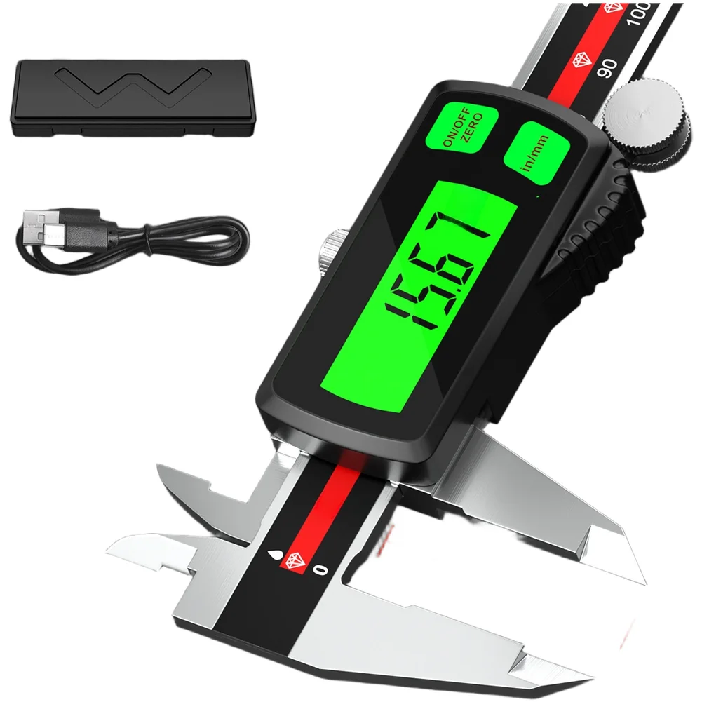 For Outer Diameter Rechargeable Caliper Digital Caliper For Low-light Conditions High Accuracy Measurement 0.01mm Resolution