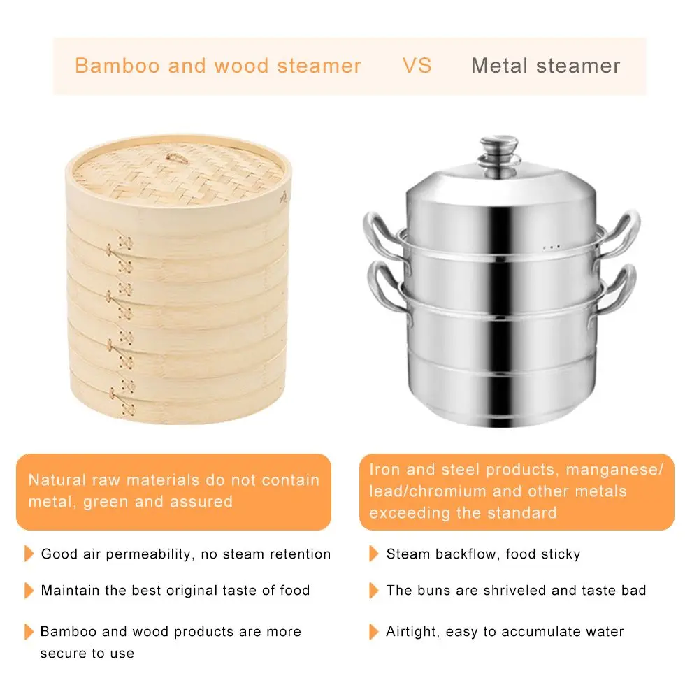 Useful Bamboo Steamer Dumpling Steamers Eco-friendly Natural Wide Application Natural Handmade Vegetable Snack Souvenir Basket